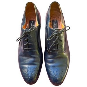 Vigevano Vintage Oxford Style Blue Shoes Womens 8